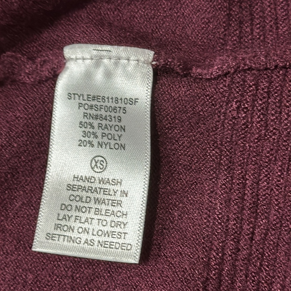Evolution Burgundy Cardigan Size XS NWT - Picture 8 of 8